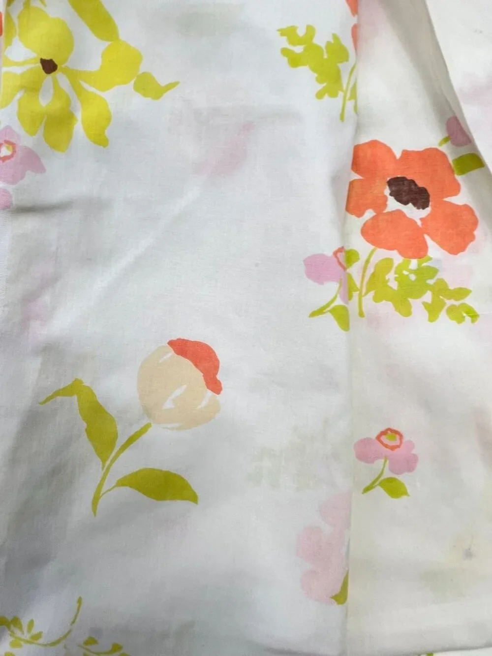 Vintage Sears Perma-Prest Floral All-Over Print Twin Flat Sheet 72